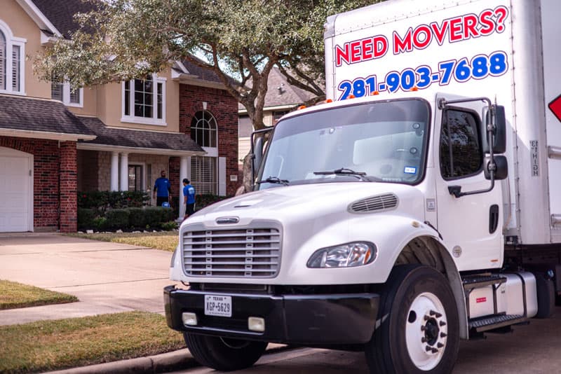 Moving crew on an apartment move day in Sugar Land