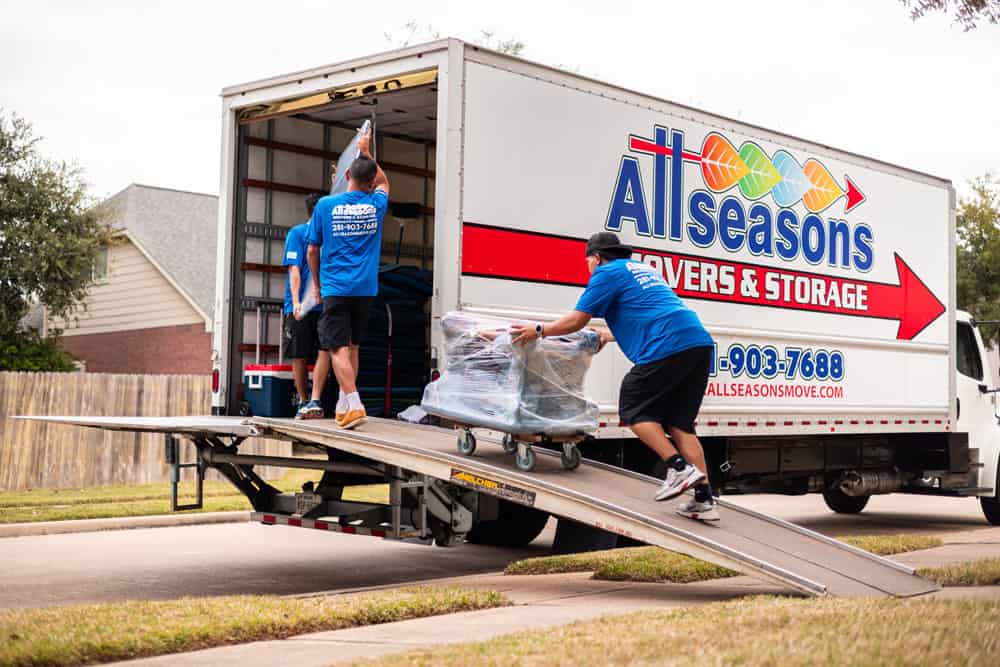 Movers helping a senior downsize in Sugar Land
