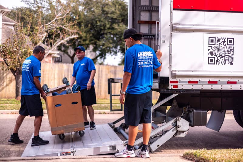 Moving team on a senior move day in Sugar Land
